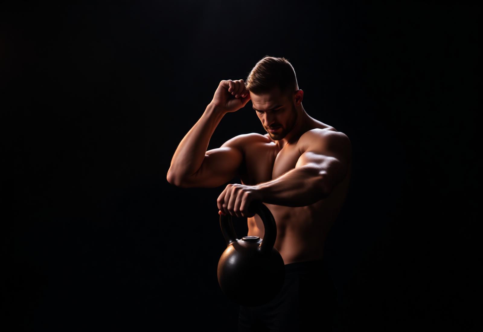 Personlig træner træner med kettlebell